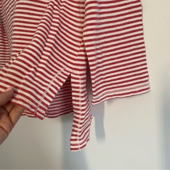 Max Studio Weekend Red White Striped Hoodie Sweater Size Medium - Picture 4 of 8